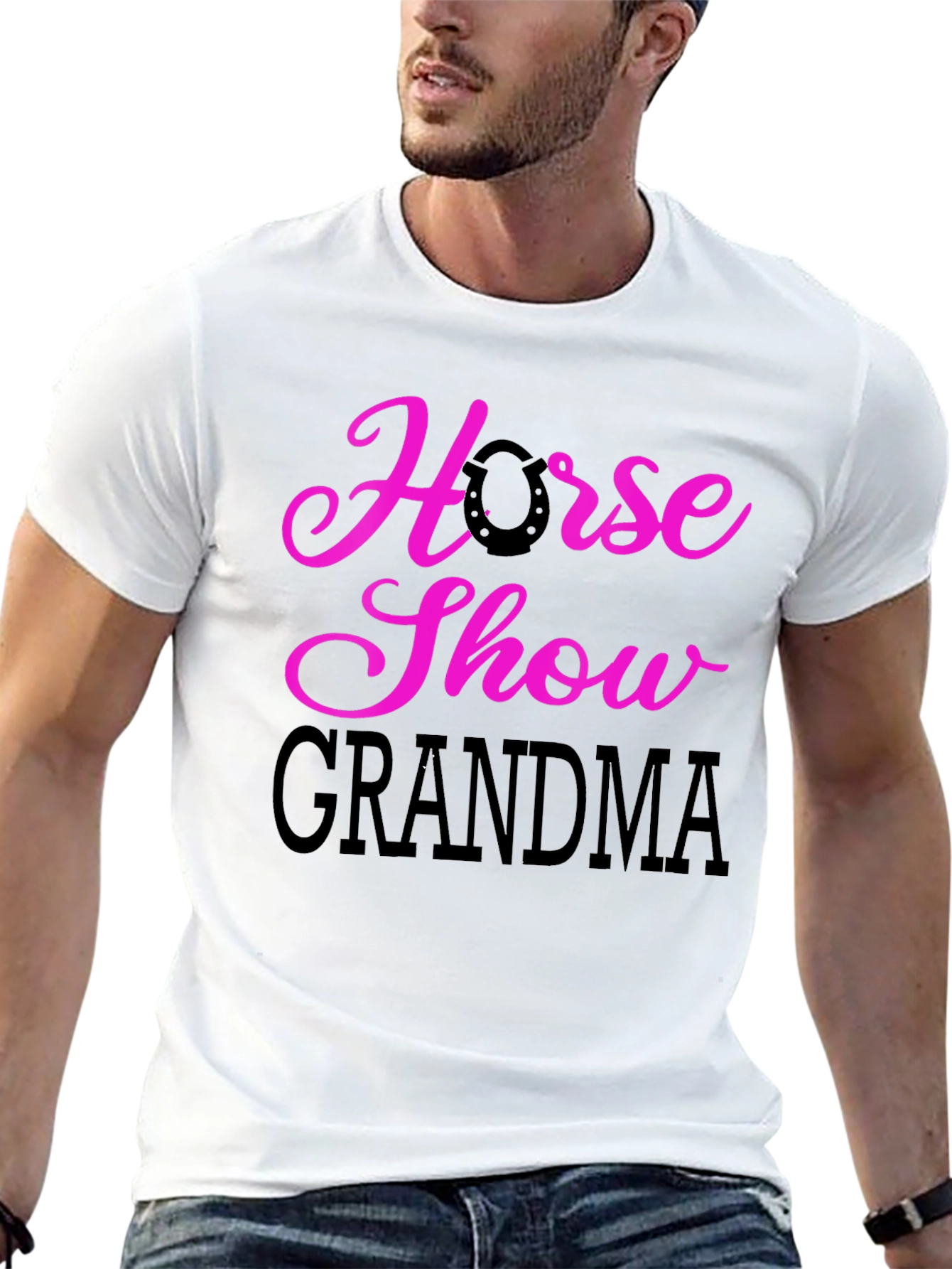 Horse Show Grandma T-Shirt - Black Graphic Tee