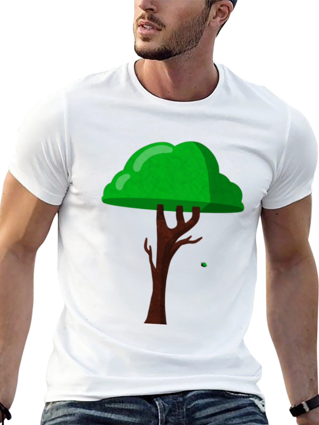 Cartoon Tree Graphic Black T-Shirt