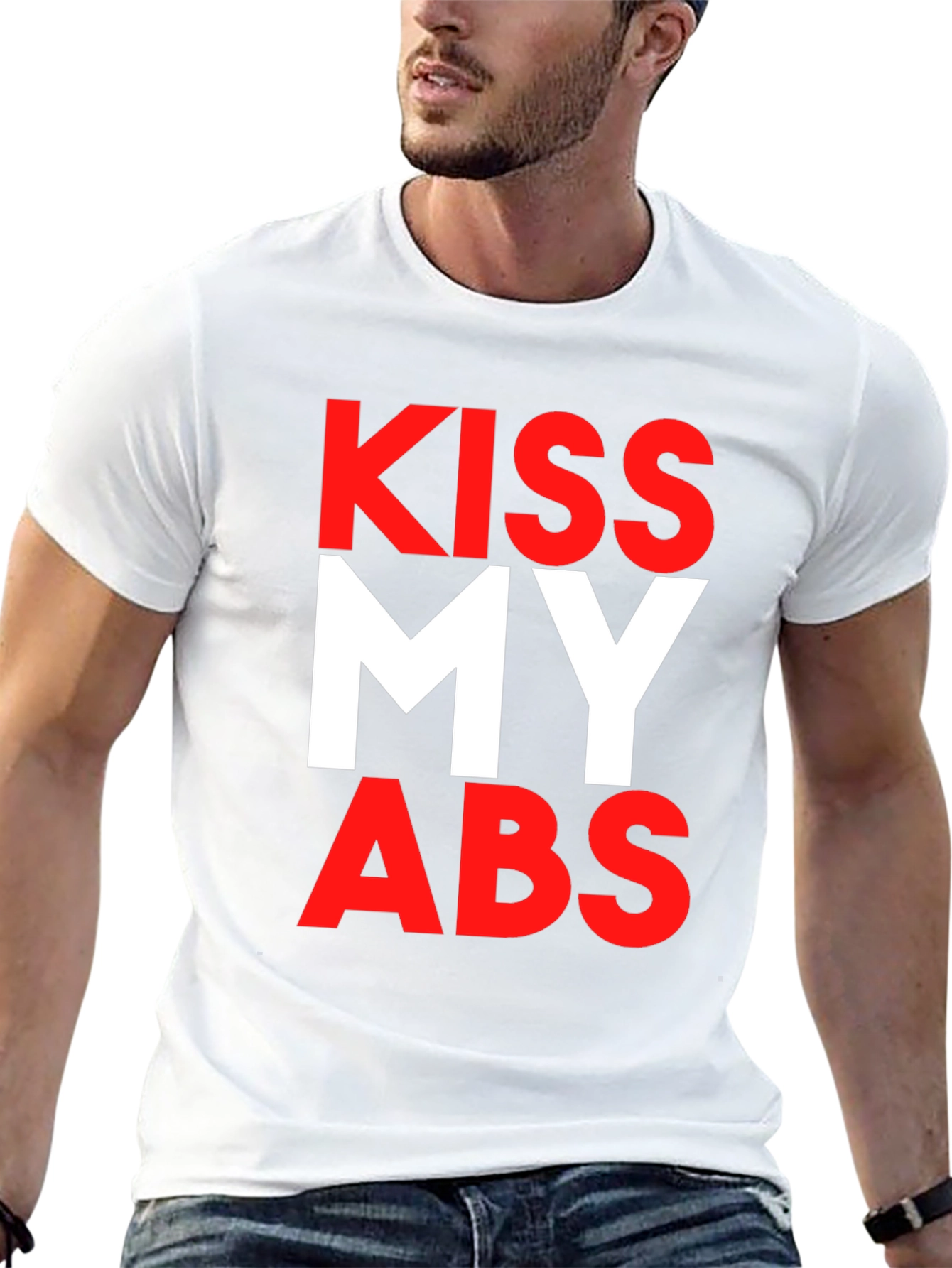Kiss My Abs Black Graphic Tee