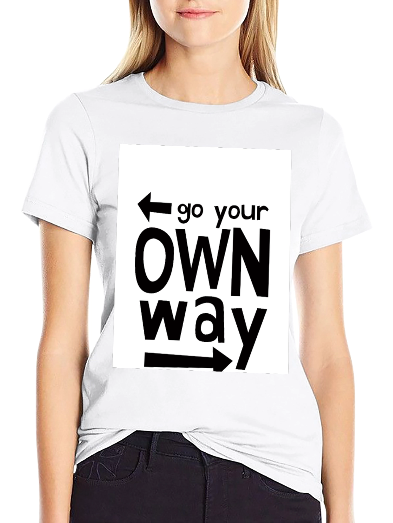Go Your Own Way Black Graphic T-Shirt