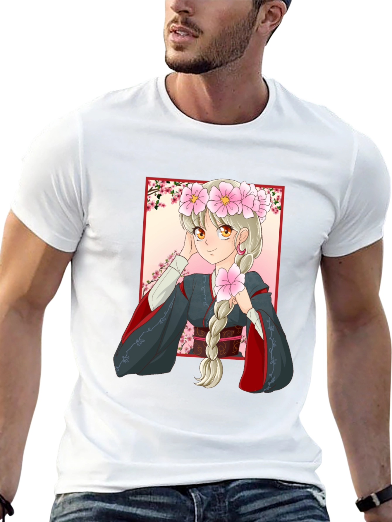 Anime Girl Graphic Black T-Shirt