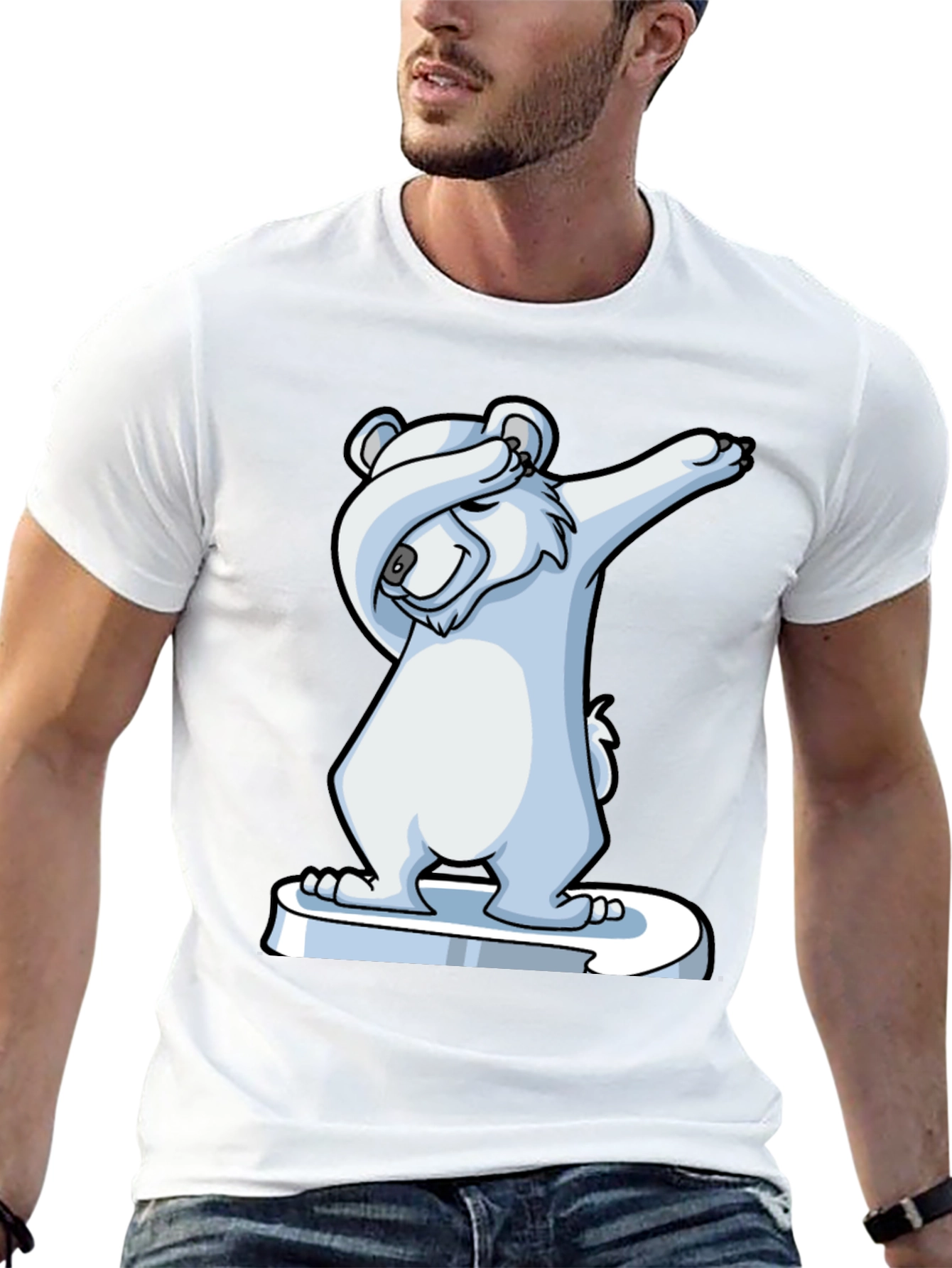 Dabbing Polar Bear Graphic Tee - Cool & Fun!