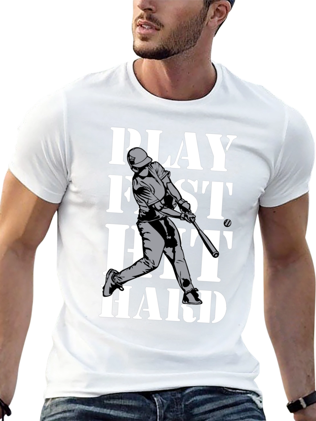 Play Fast Hit Hard Baseball T-Shirt