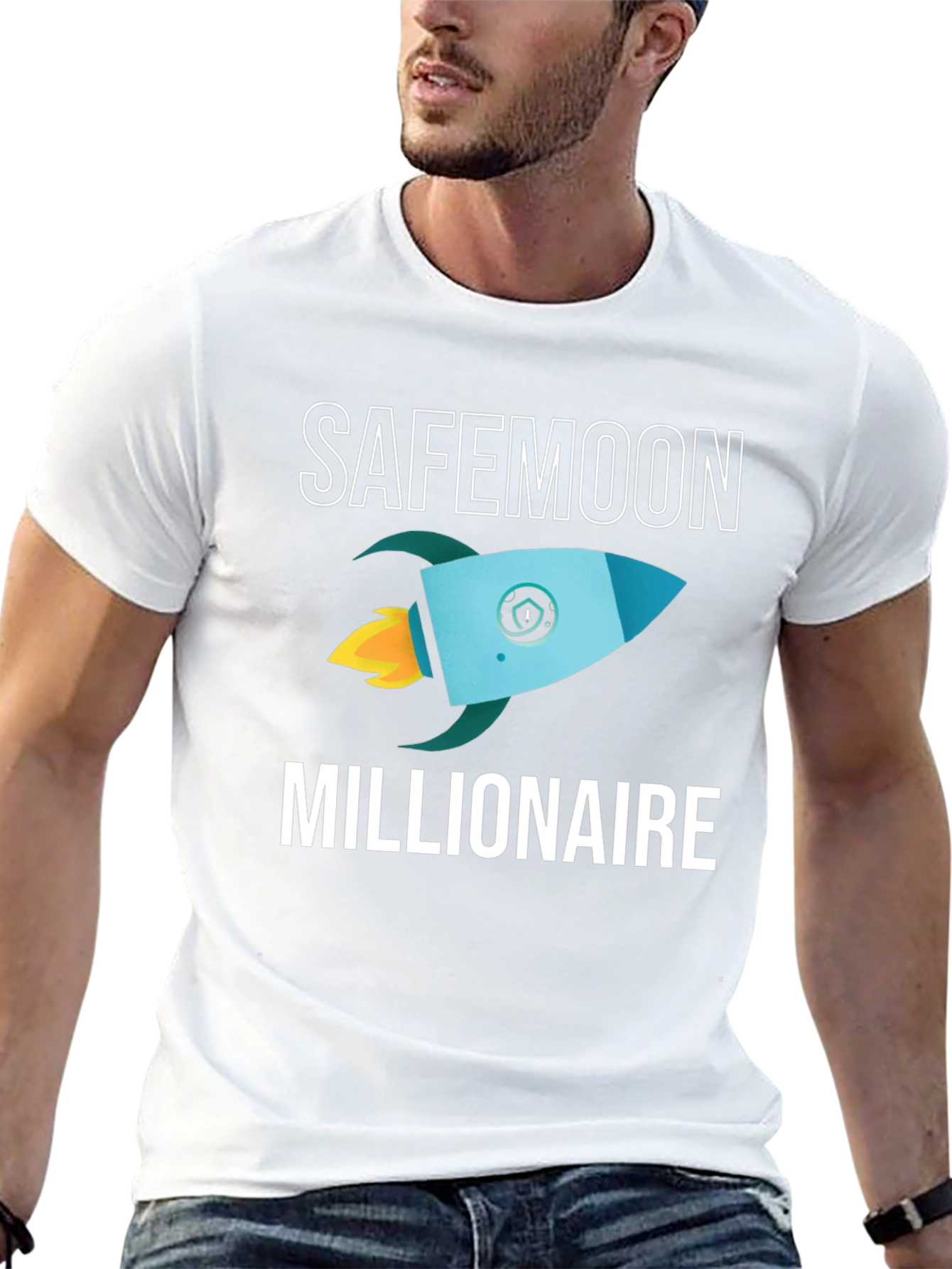 SafeMoon Millionaire Black T-Shirt Rocket Crypto