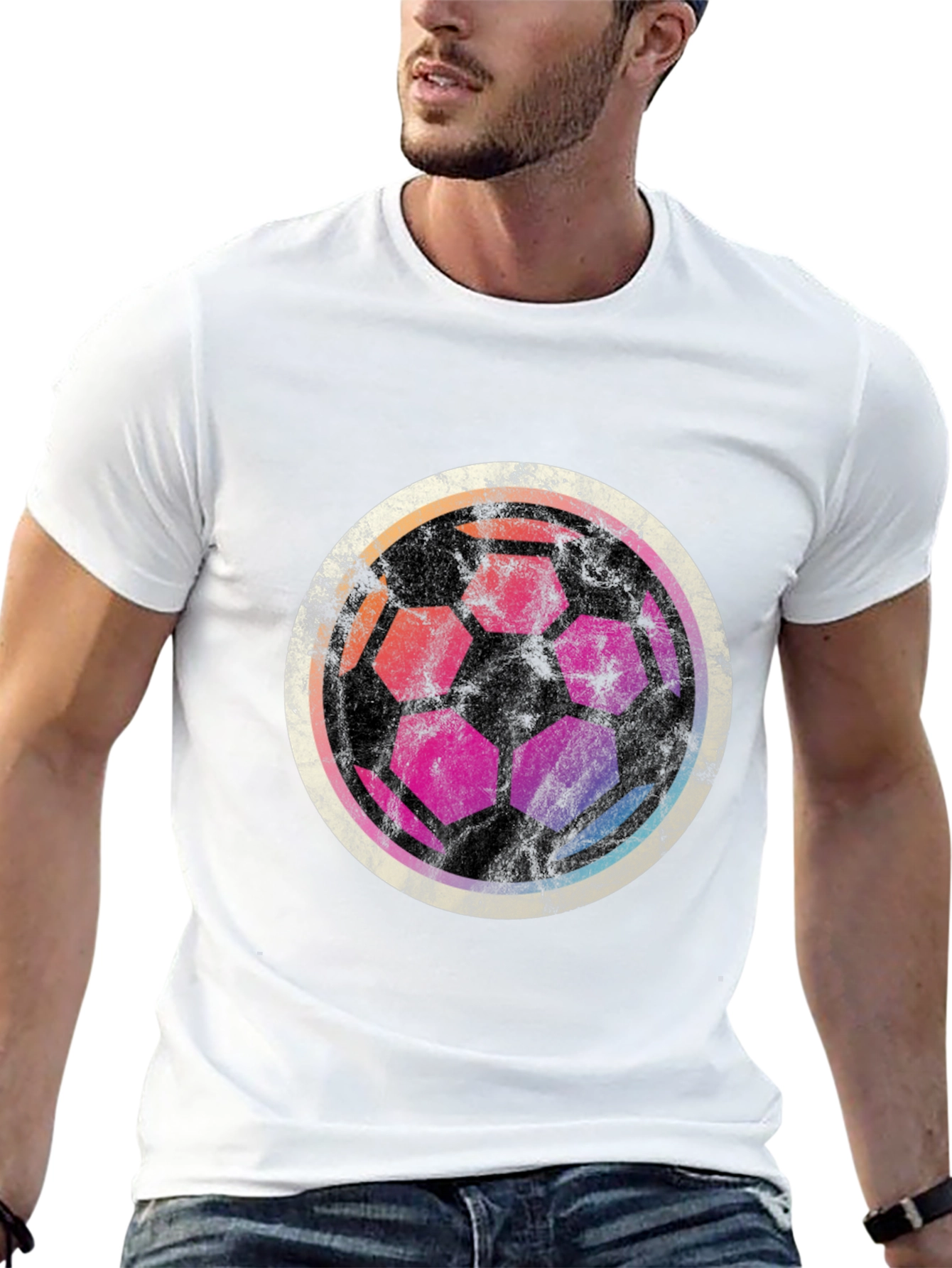 Retro Soccer Ball Graphic T-Shirt