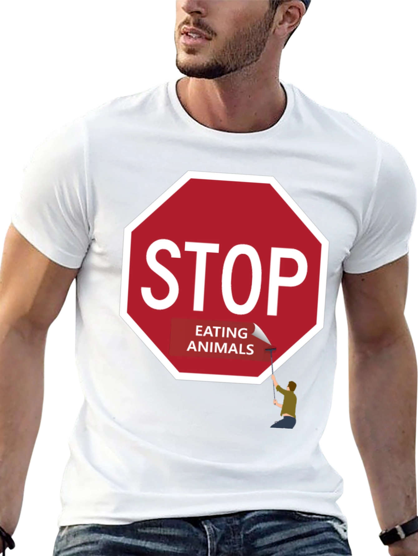 Stop Eating Animals Graphic Tee - Vegan T-Shirt