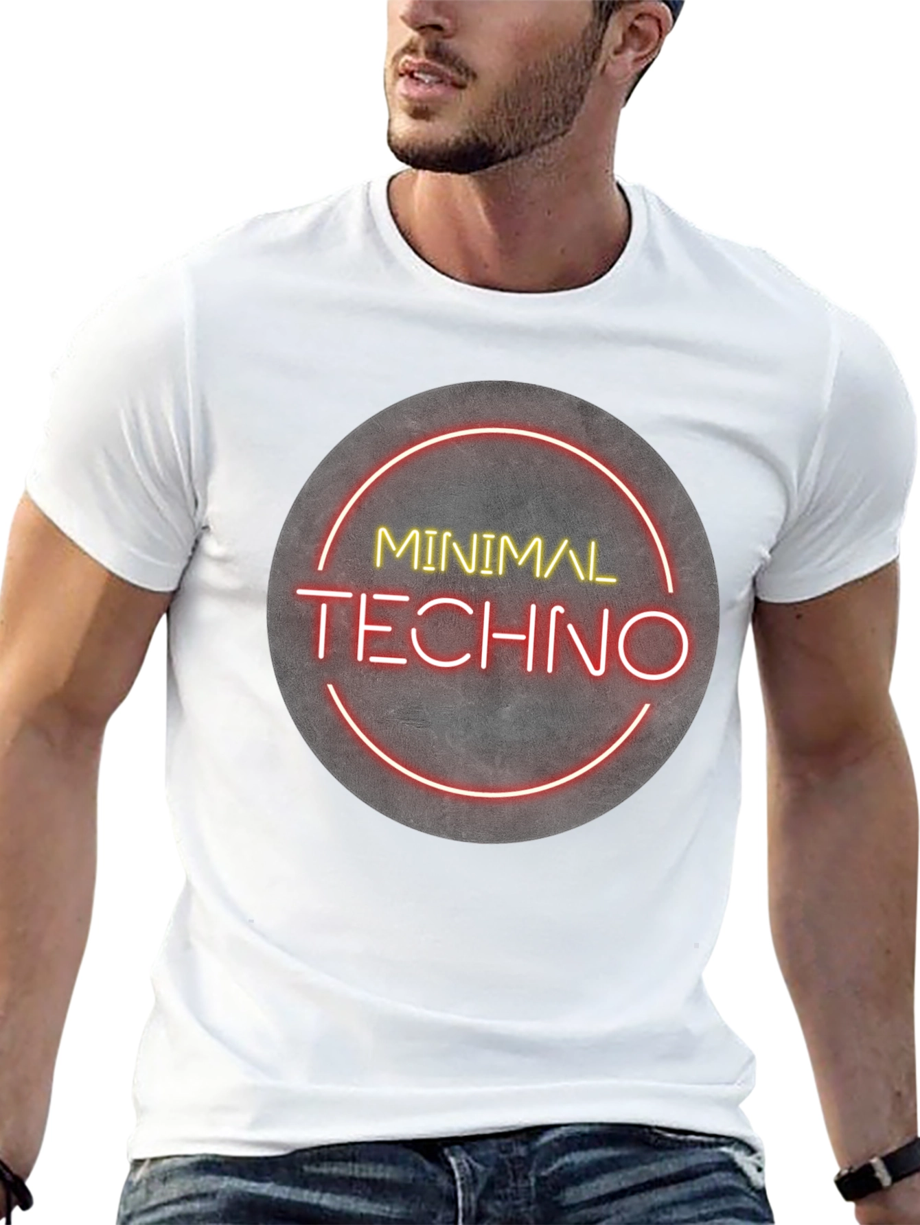 Minimal Techno Graphic Tee - Modern Music Shirt