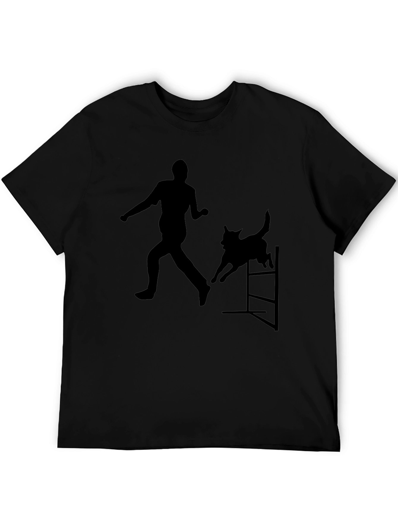 Dog Agility T-Shirt - Black Silhouette Design