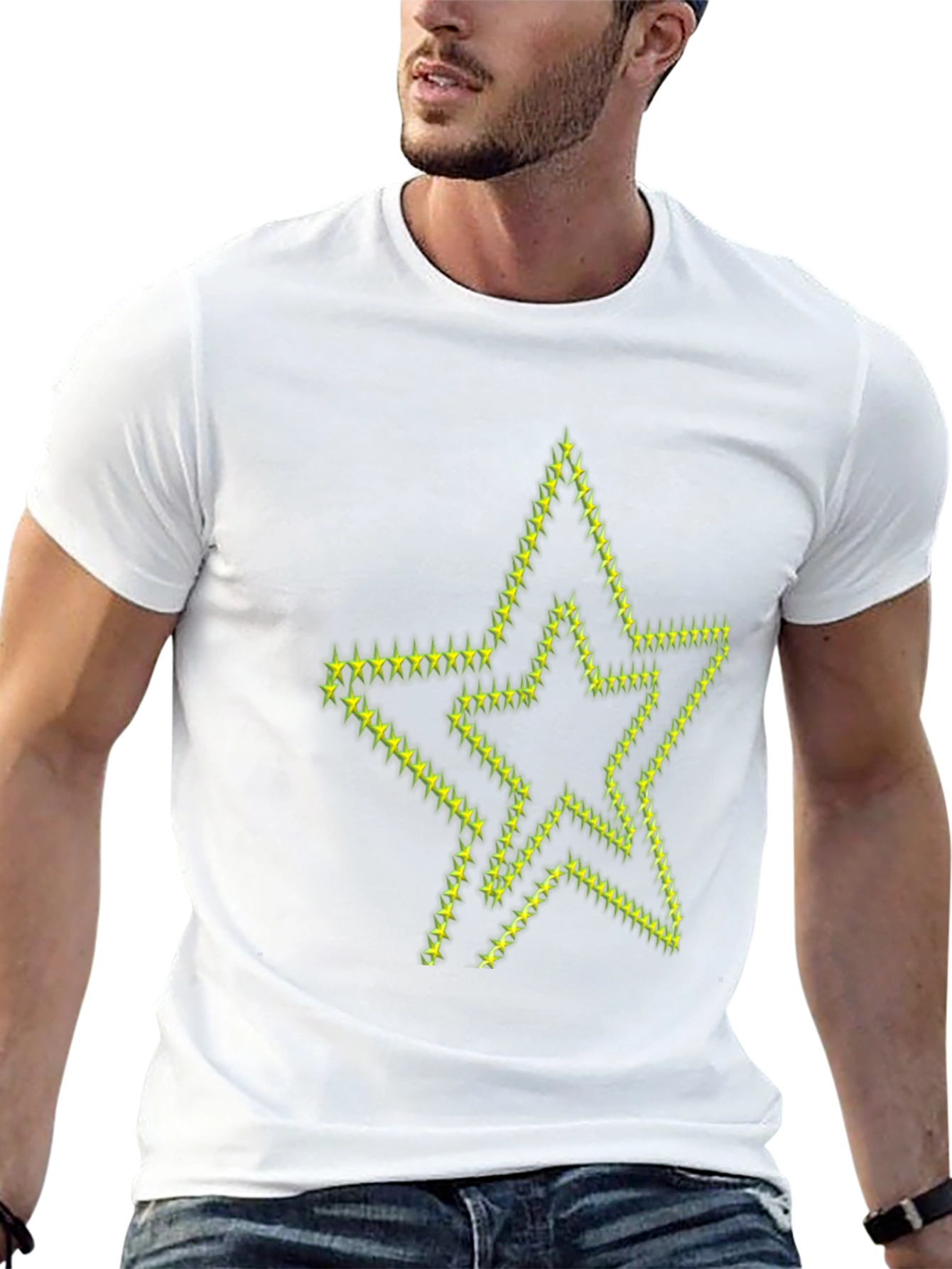 Star Graphic Print Black T-Shirt