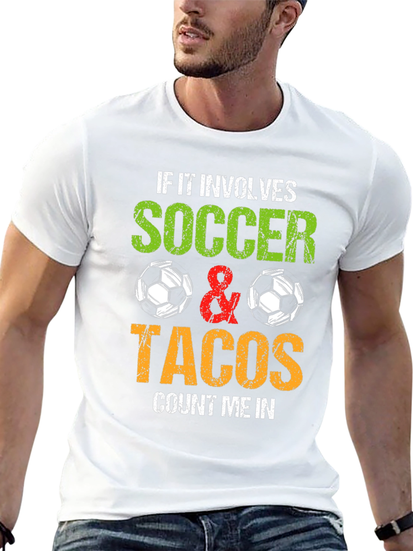 Soccer and Tacos Graphic T-Shirt