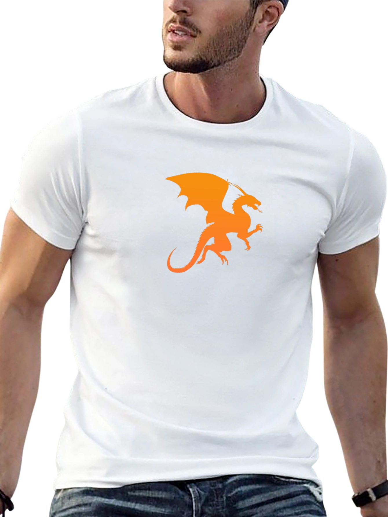Dragon Graphic Black T-Shirt - Mens Casual Tee