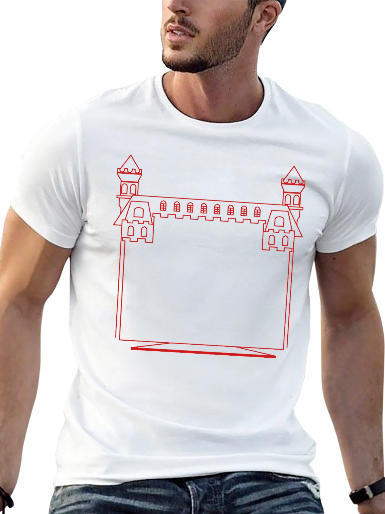 Castle Outline Graphic Tee - Black