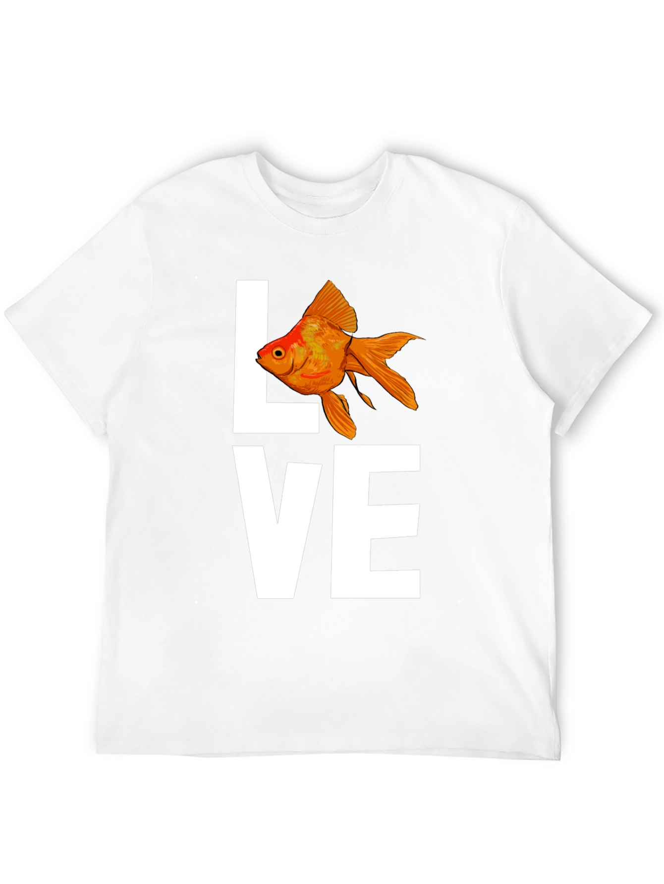 Love Goldfish Graphic Tee - Black Cotton T-Shirt
