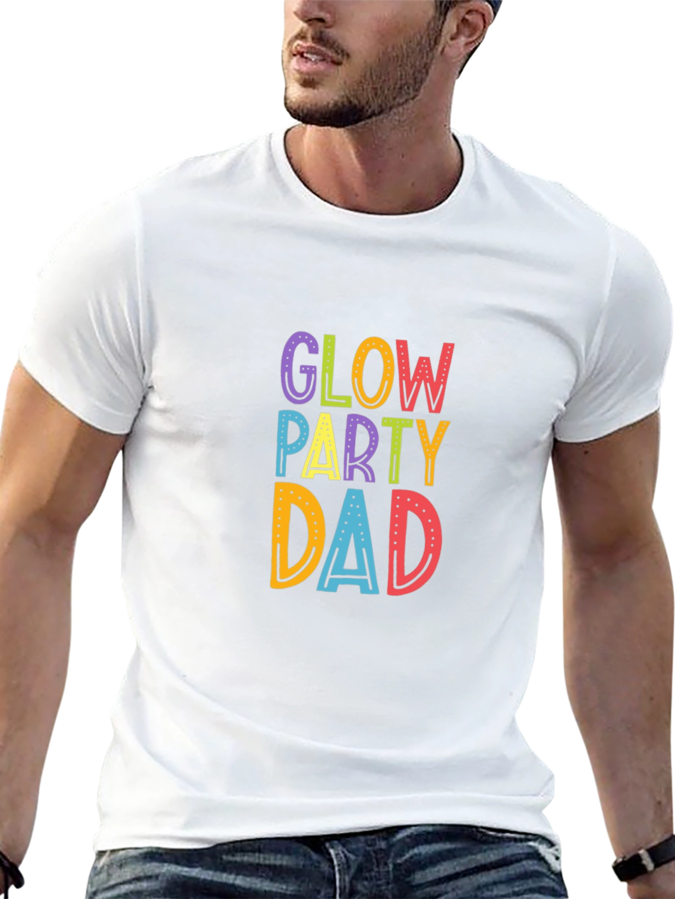 Glow Party Dad Black T-Shirt