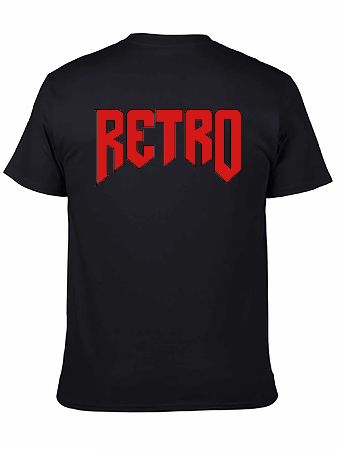 Retro Graphic Print Black T-Shirt