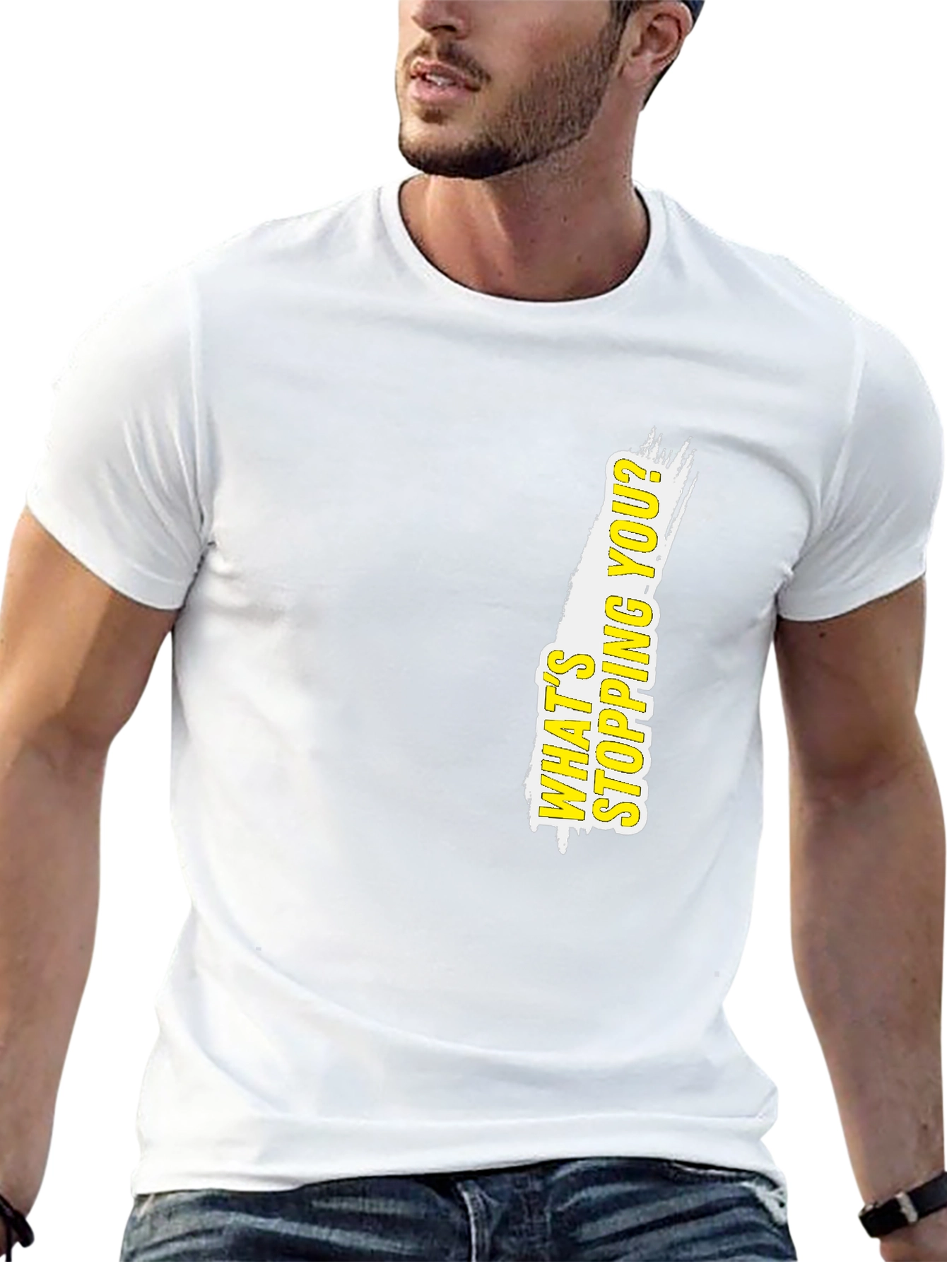 Motivational Black T-Shirt: Whats Stopping You?
