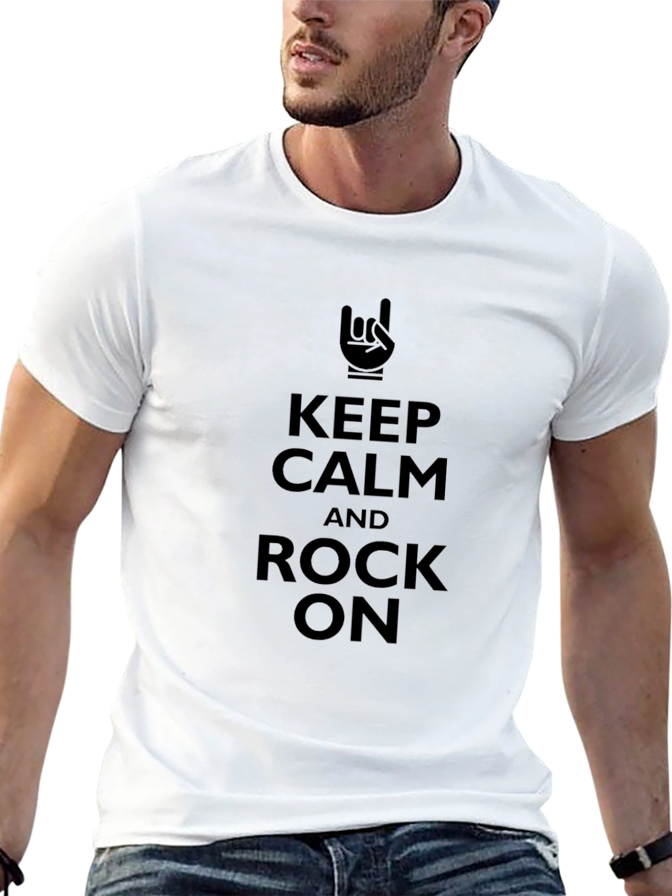 Keep Calm and Rock On Black T-Shirt