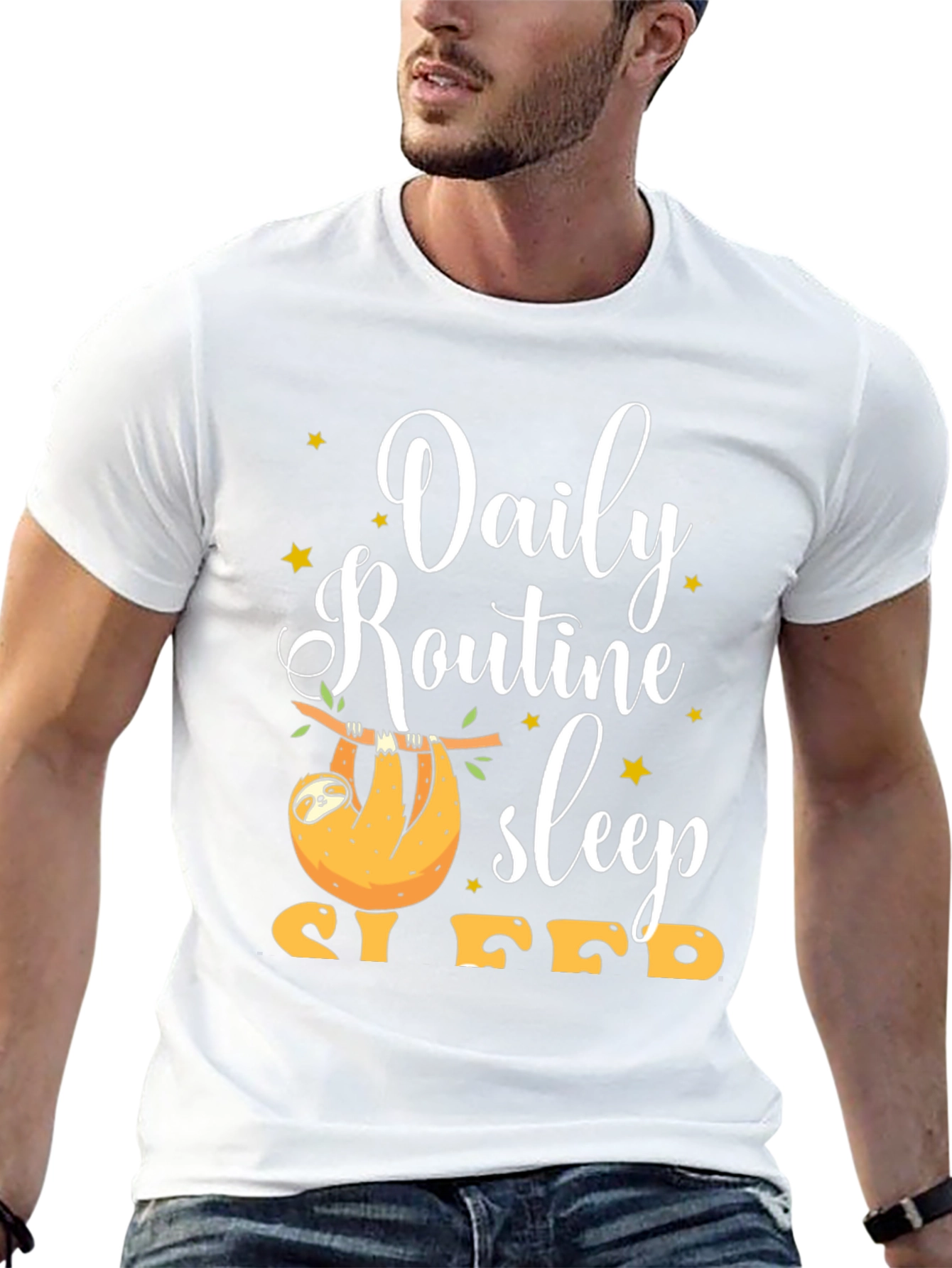 Sloth Daily Routine T-Shirt - Sleep Repeat
