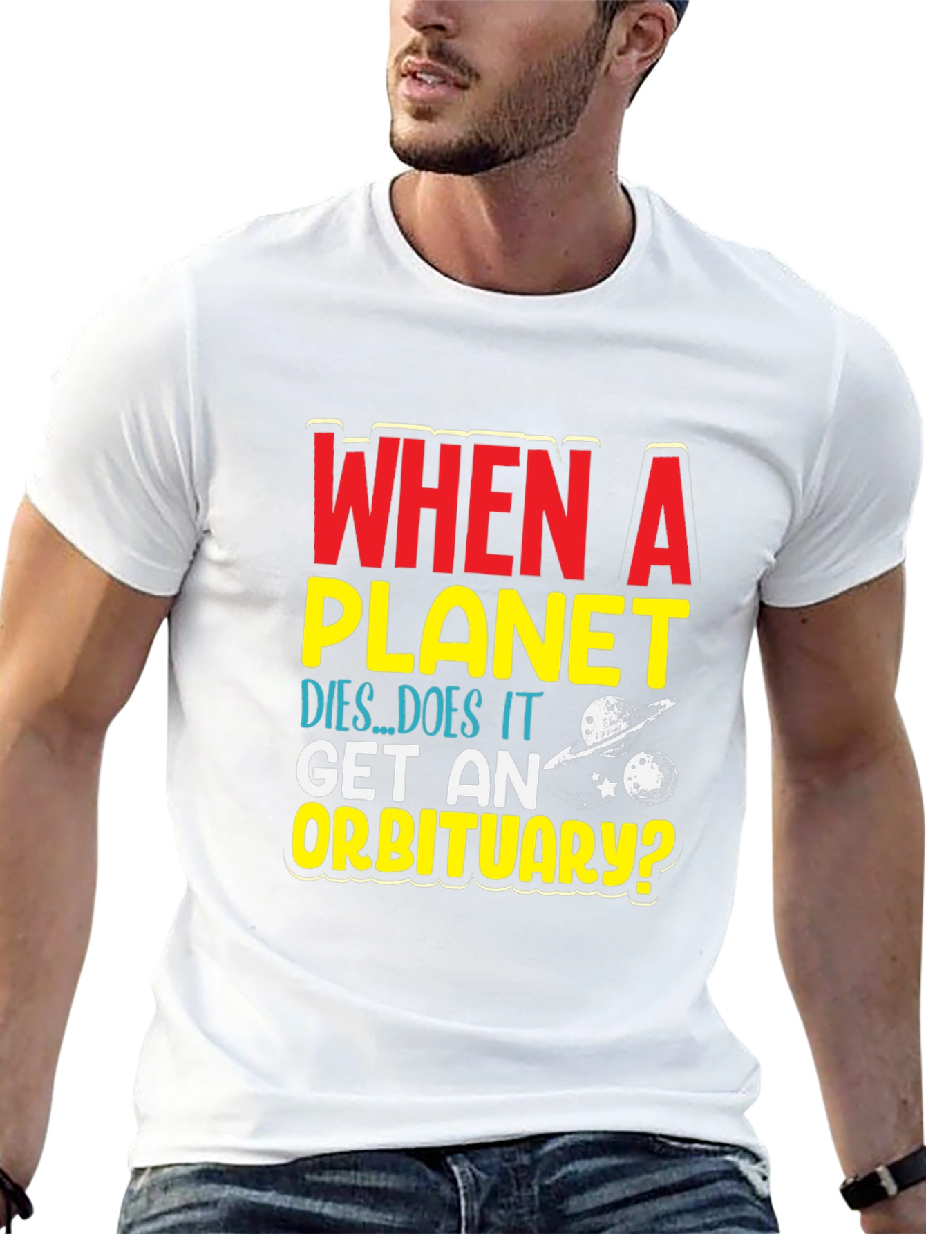 Planet Obituary Graphic Tee - Space Humor T-Shirt