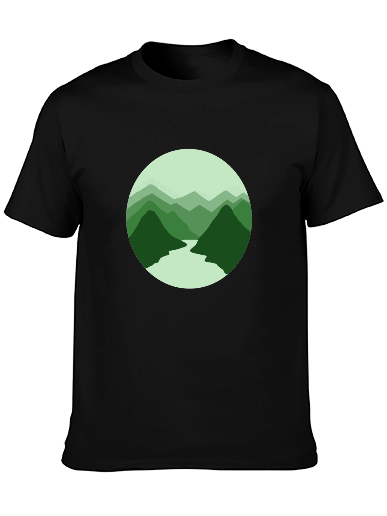 Mountain River Graphic Tee - Black
