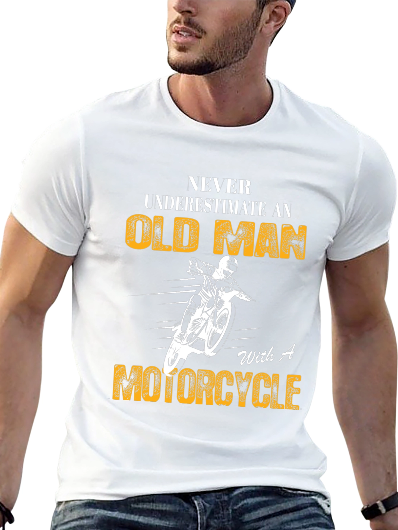 Old Man Motorcycle T-Shirt: Never Underestimate Fun