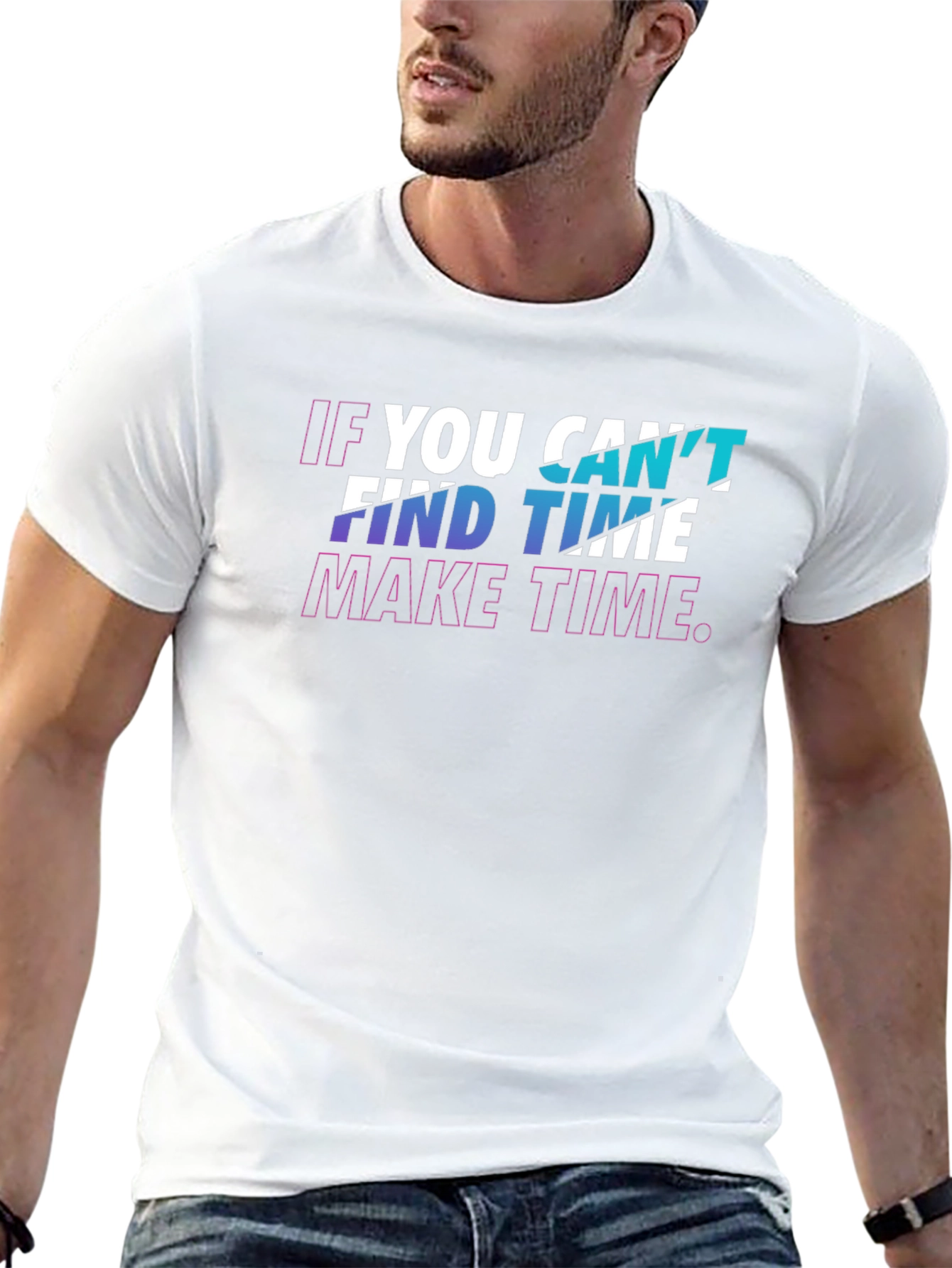 Inspirational Graphic Tee - Make Time - Black T-Shirt