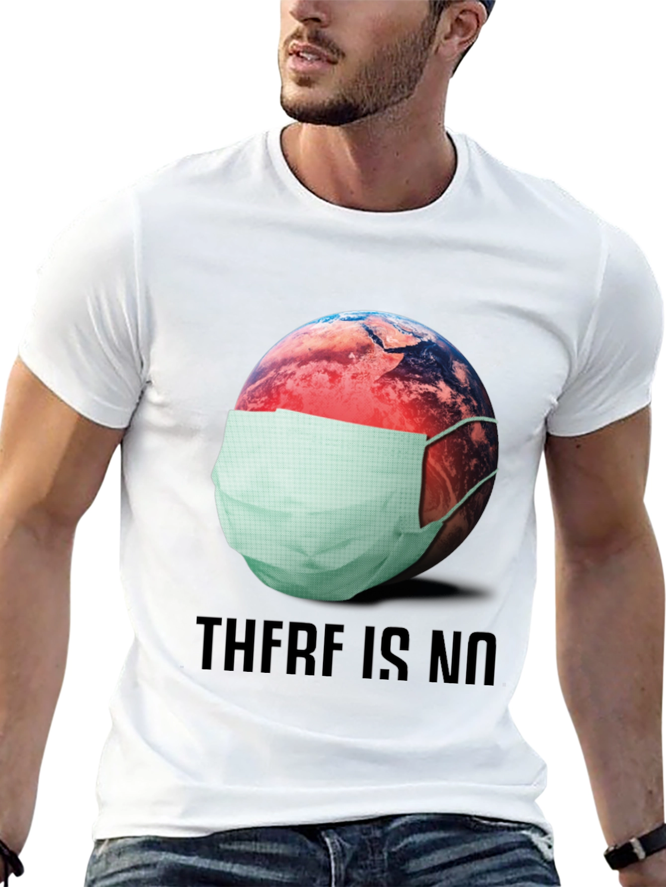 Earth Wearing Mask Graphic T-Shirt