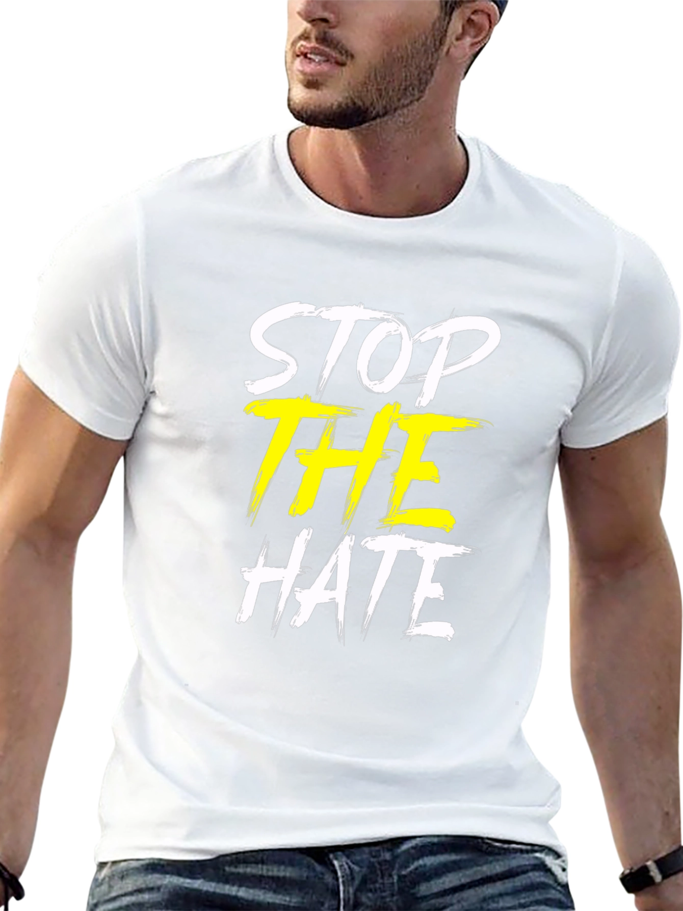 Stop the Hate Graphic T-Shirt - Unisex Black Tee