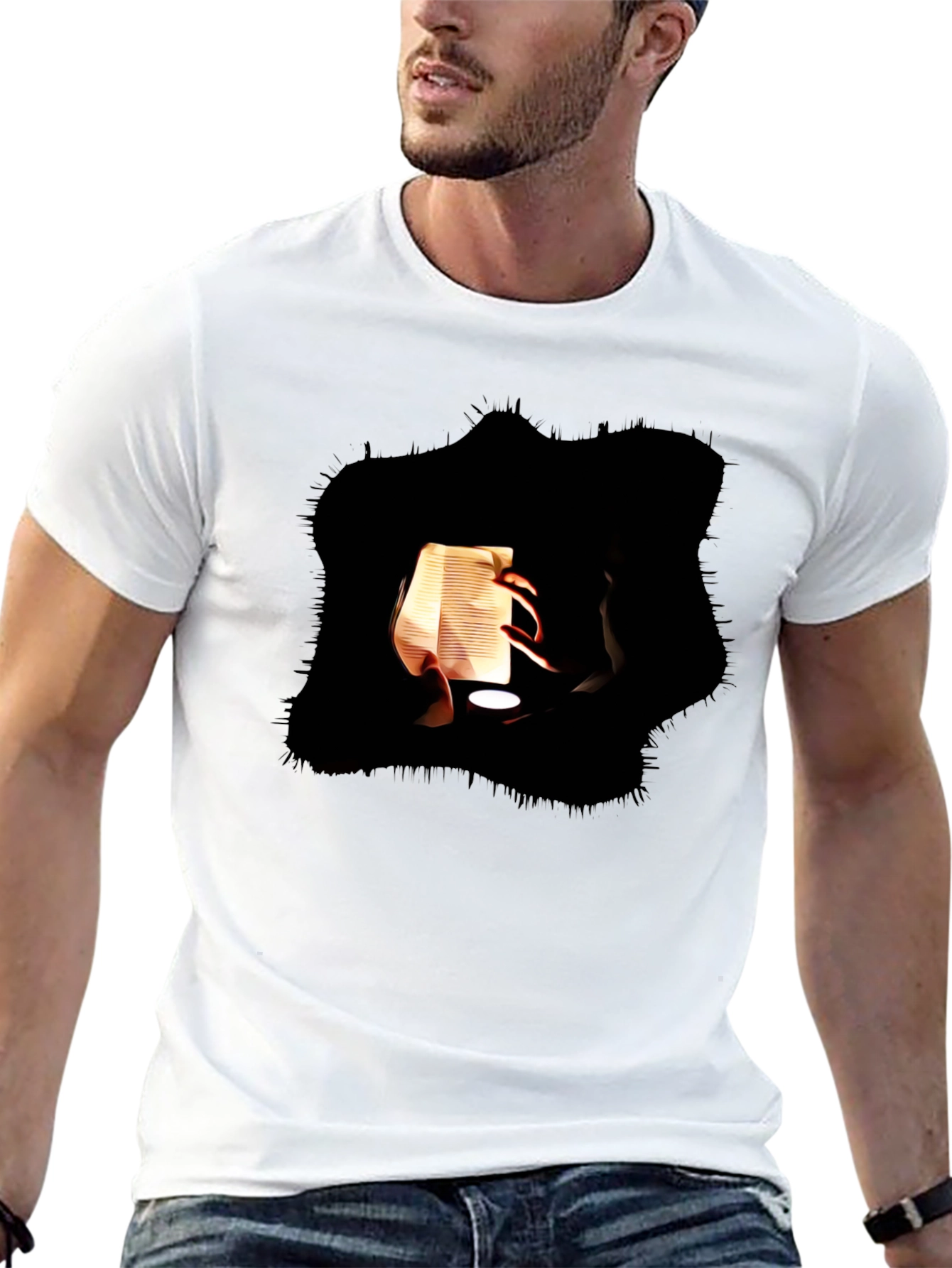 Abstract Art Print Black Cotton Tee