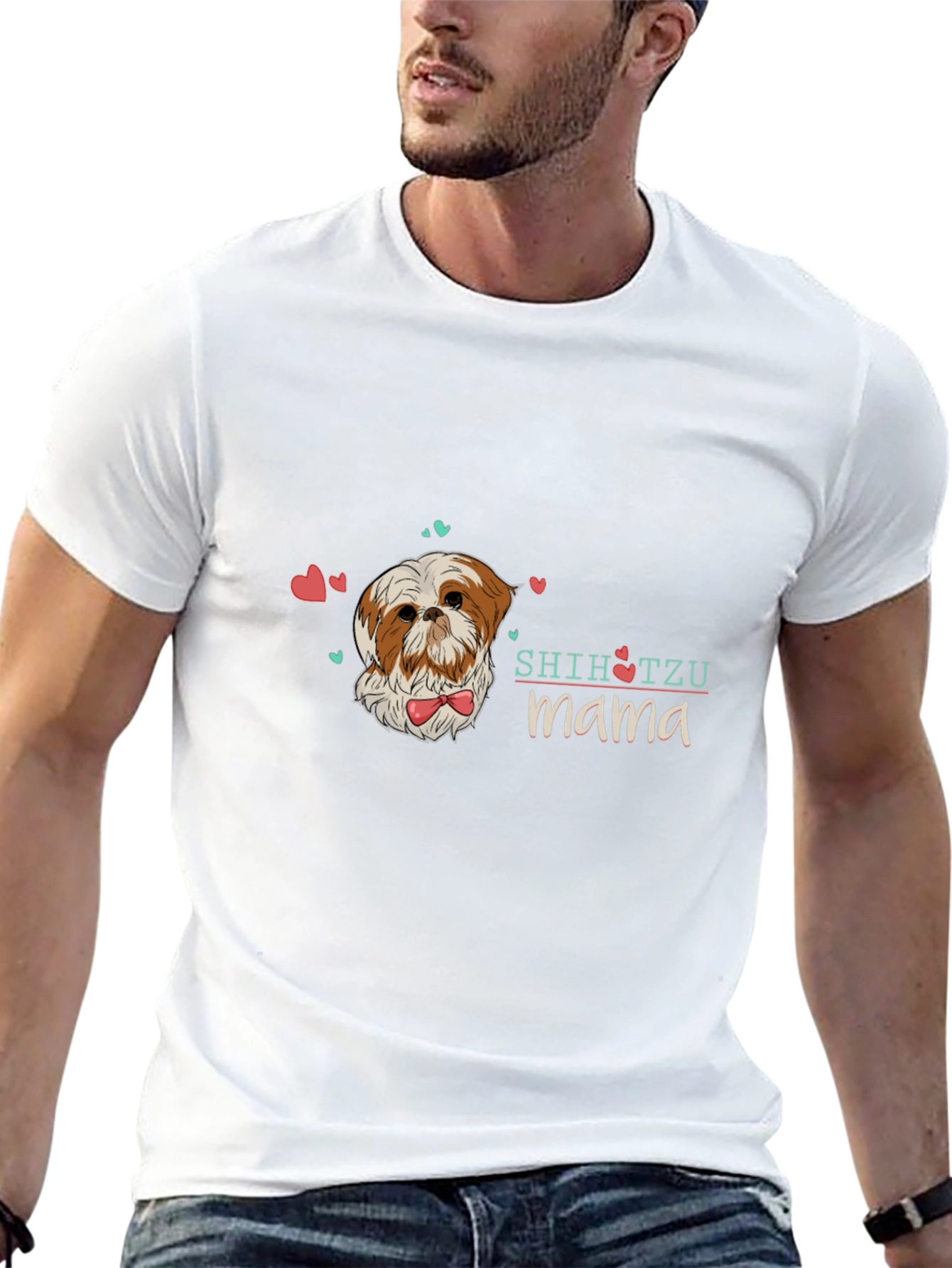 Shih Tzu Mama Black T-Shirt