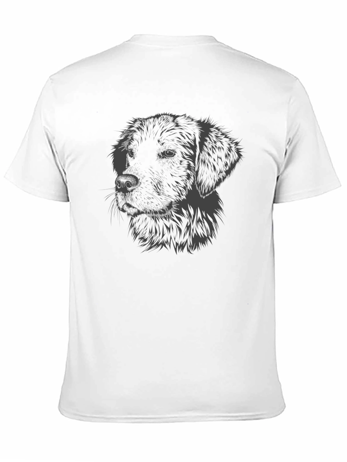 Dog Head Graphic T-Shirt - Casual Black Tee
