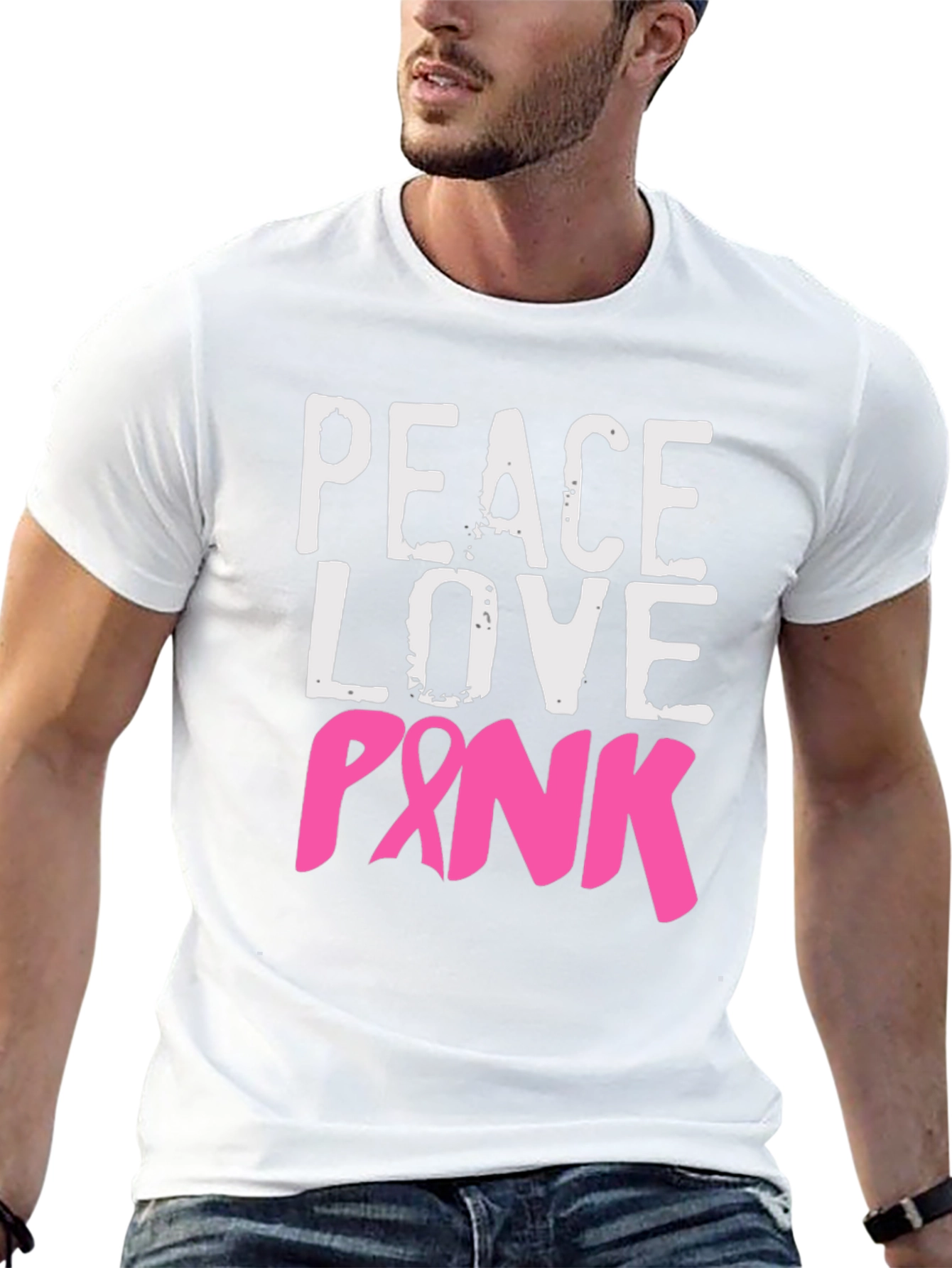 Peace Love Pink Breast Cancer Awareness T-Shirt