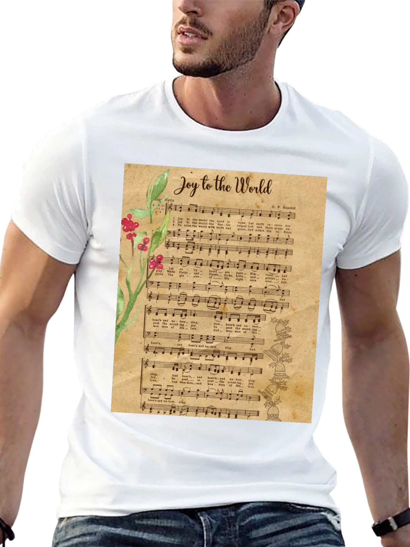 Joy to the World Sheet Music Graphic T-Shirt
