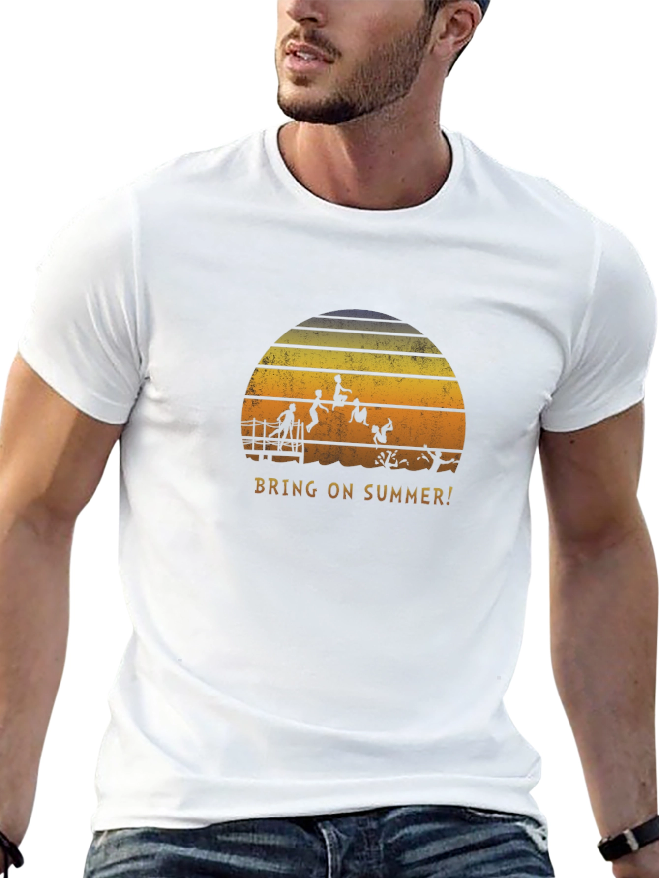 Bring on Summer Black Graphic T-Shirt