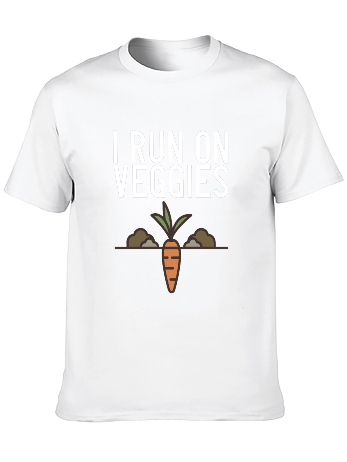 I Run On Veggies Black T-Shirt - Vegan Fitness