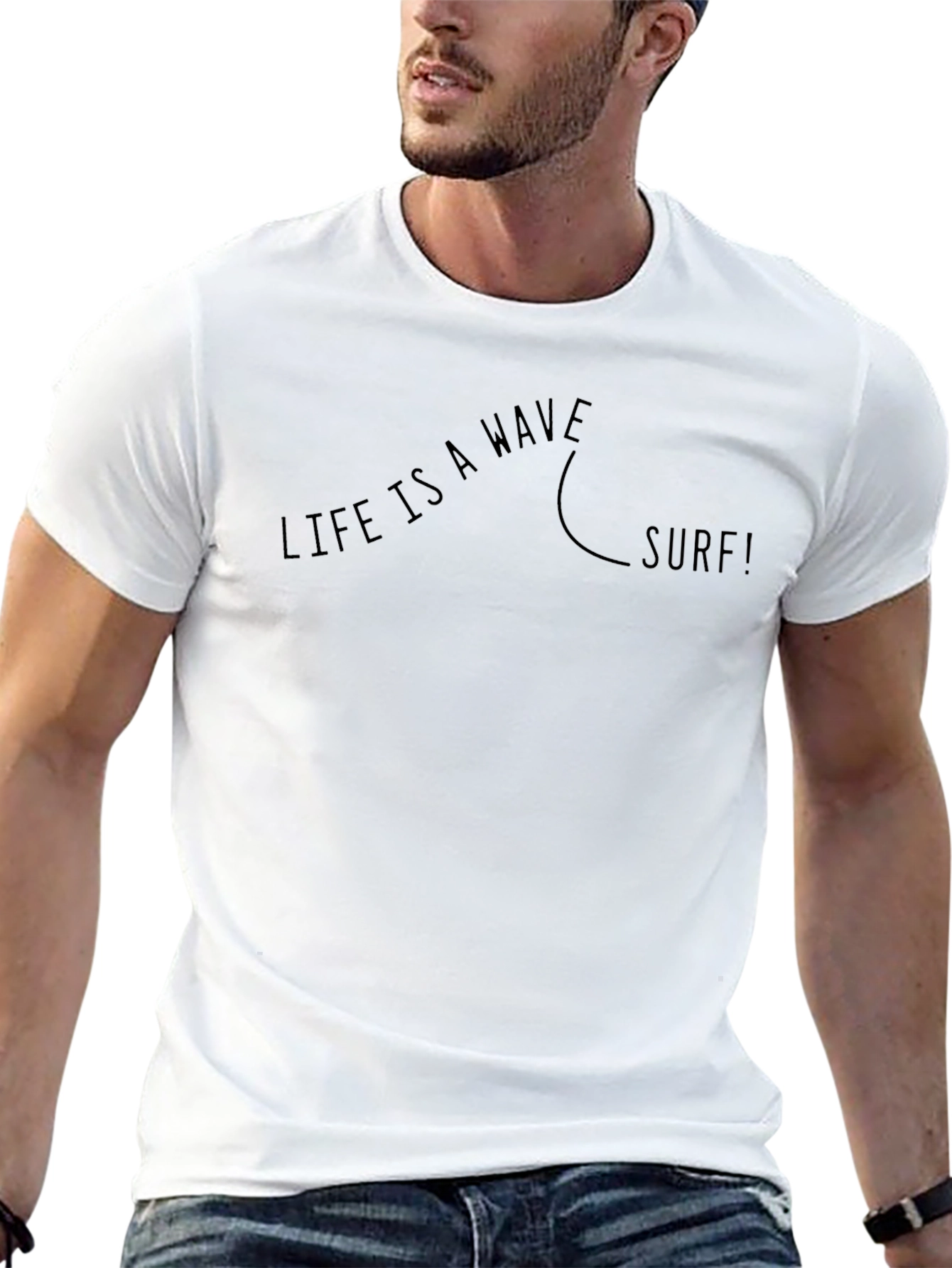 Life is a Wave Surf! Black T-Shirt