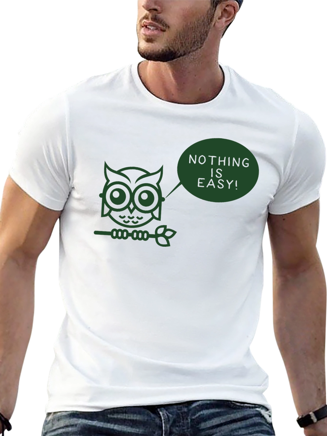 Nothing is Easy Owl T-Shirt - Black
