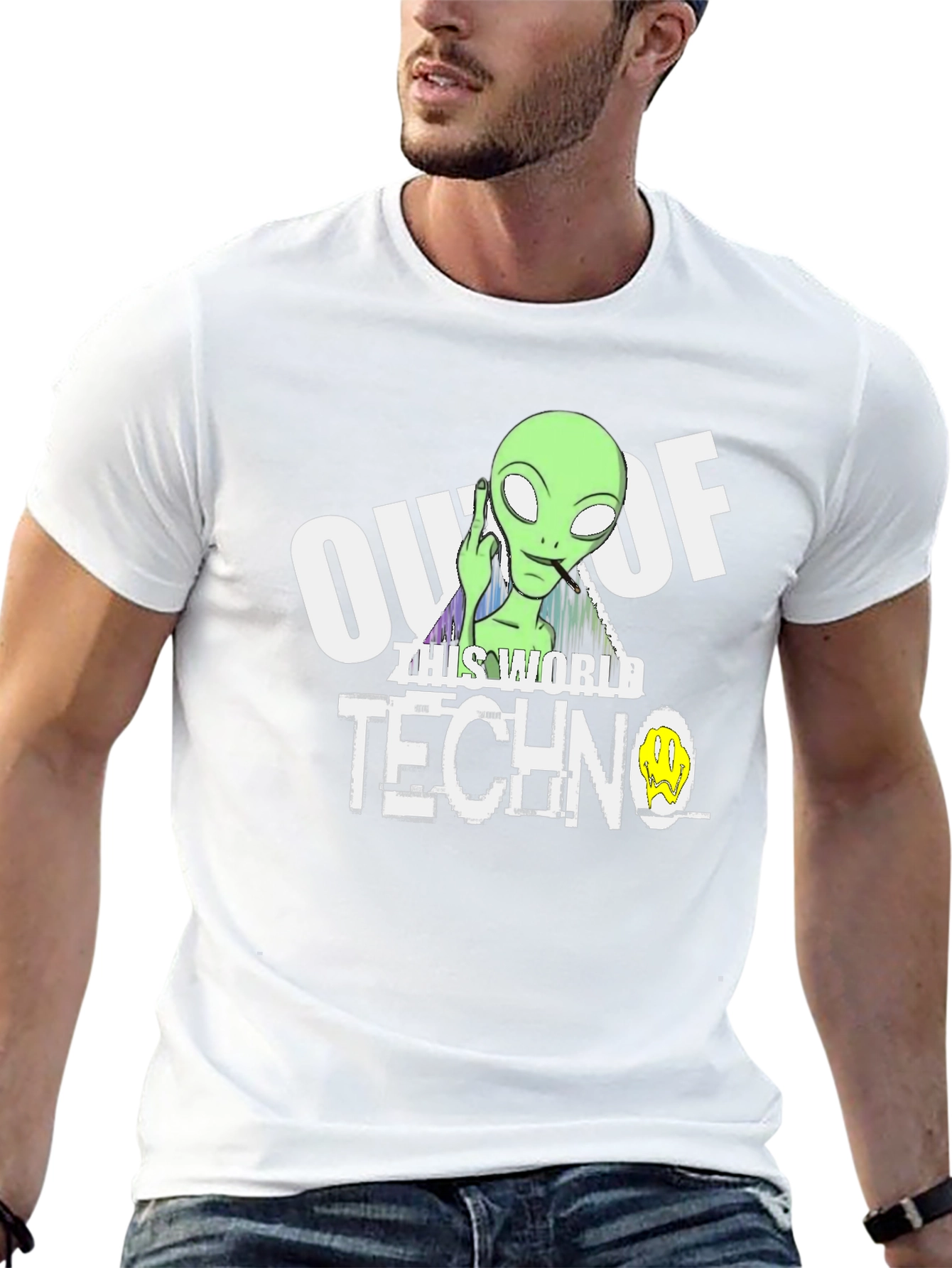 Out Of This World Techno Alien Graphic Tee