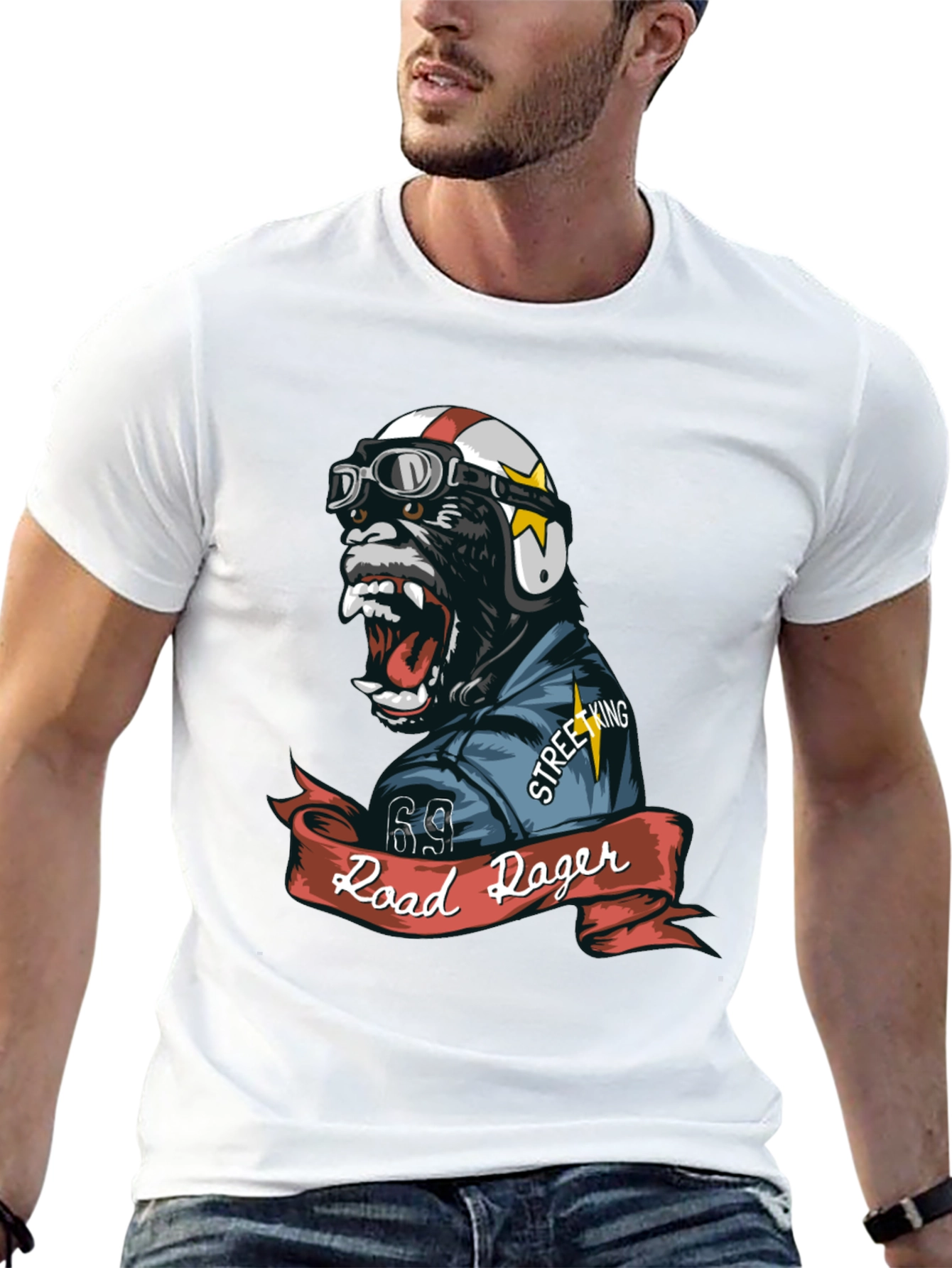 Road Roger Gorilla Biker T-Shirt