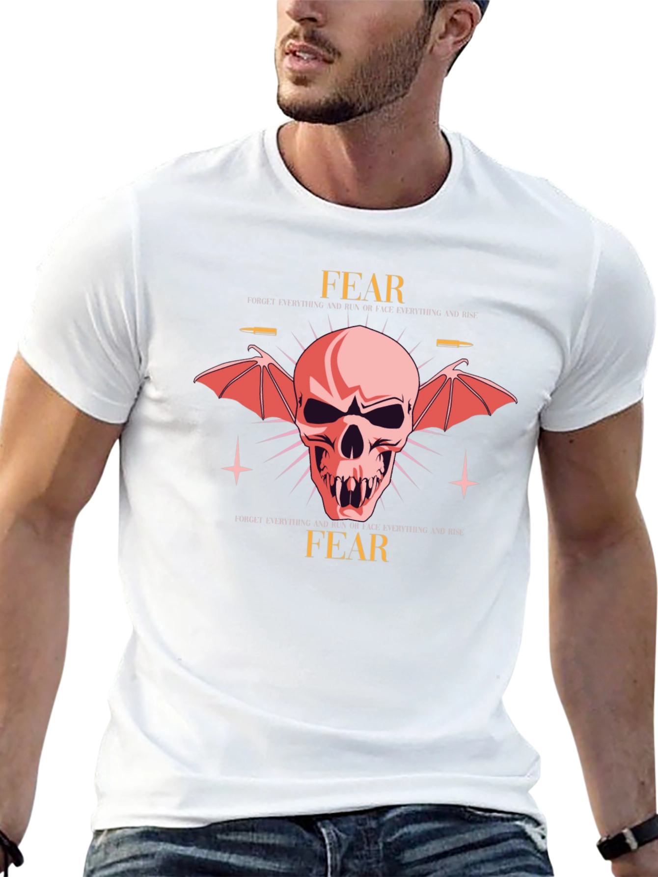 Fear Skull Graphic Black T-Shirt