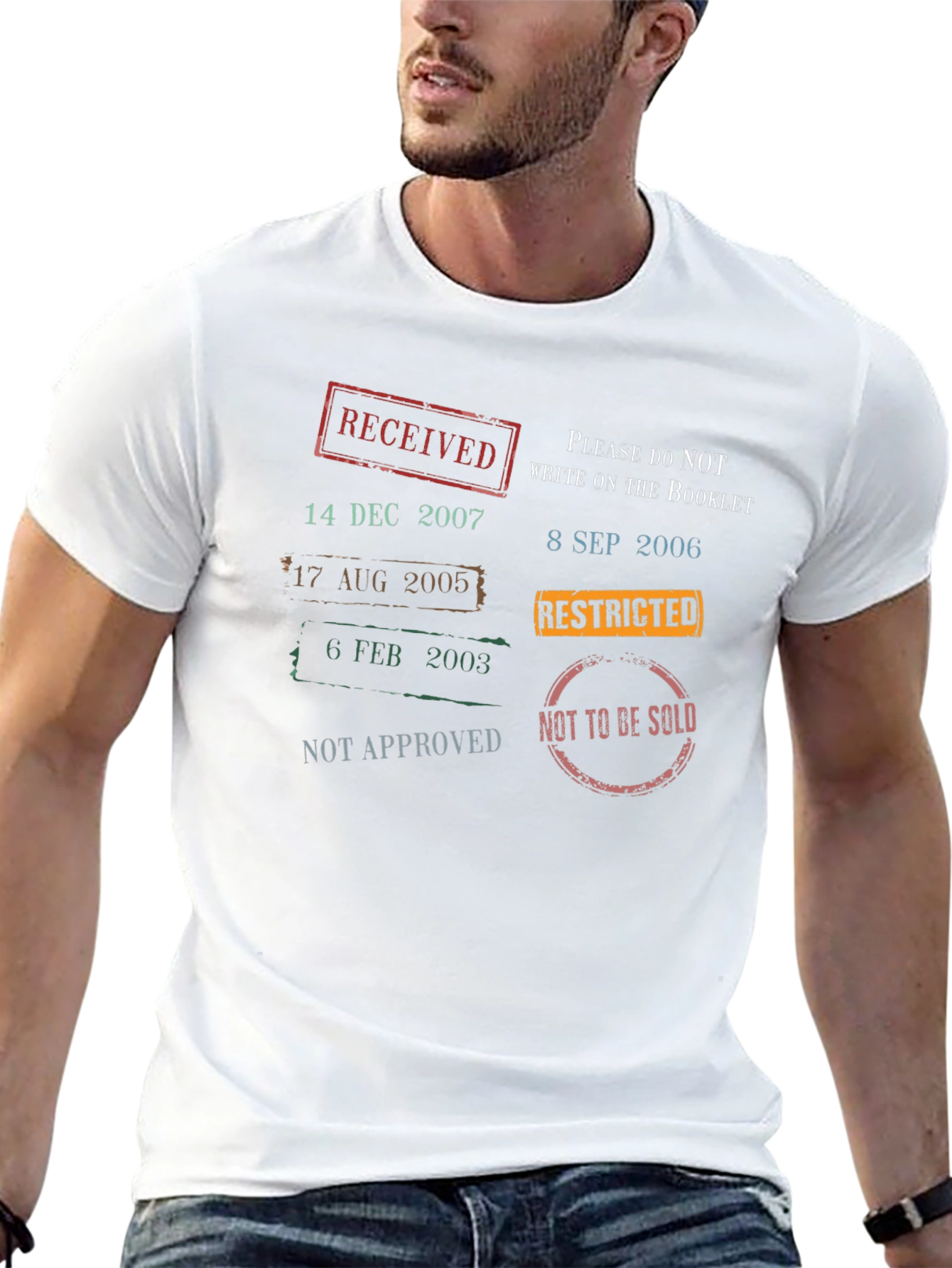 Novelty Stamp Print T-Shirt