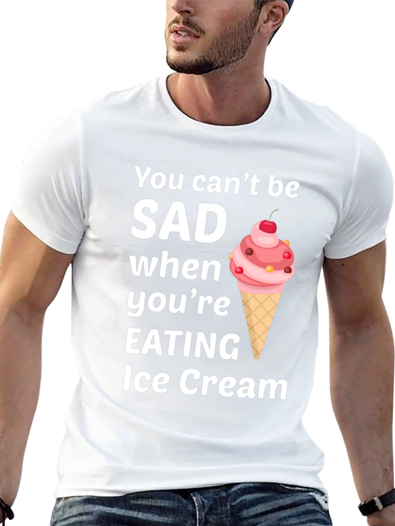 Ice Cream Lover T-Shirt - You Cant Be SAD