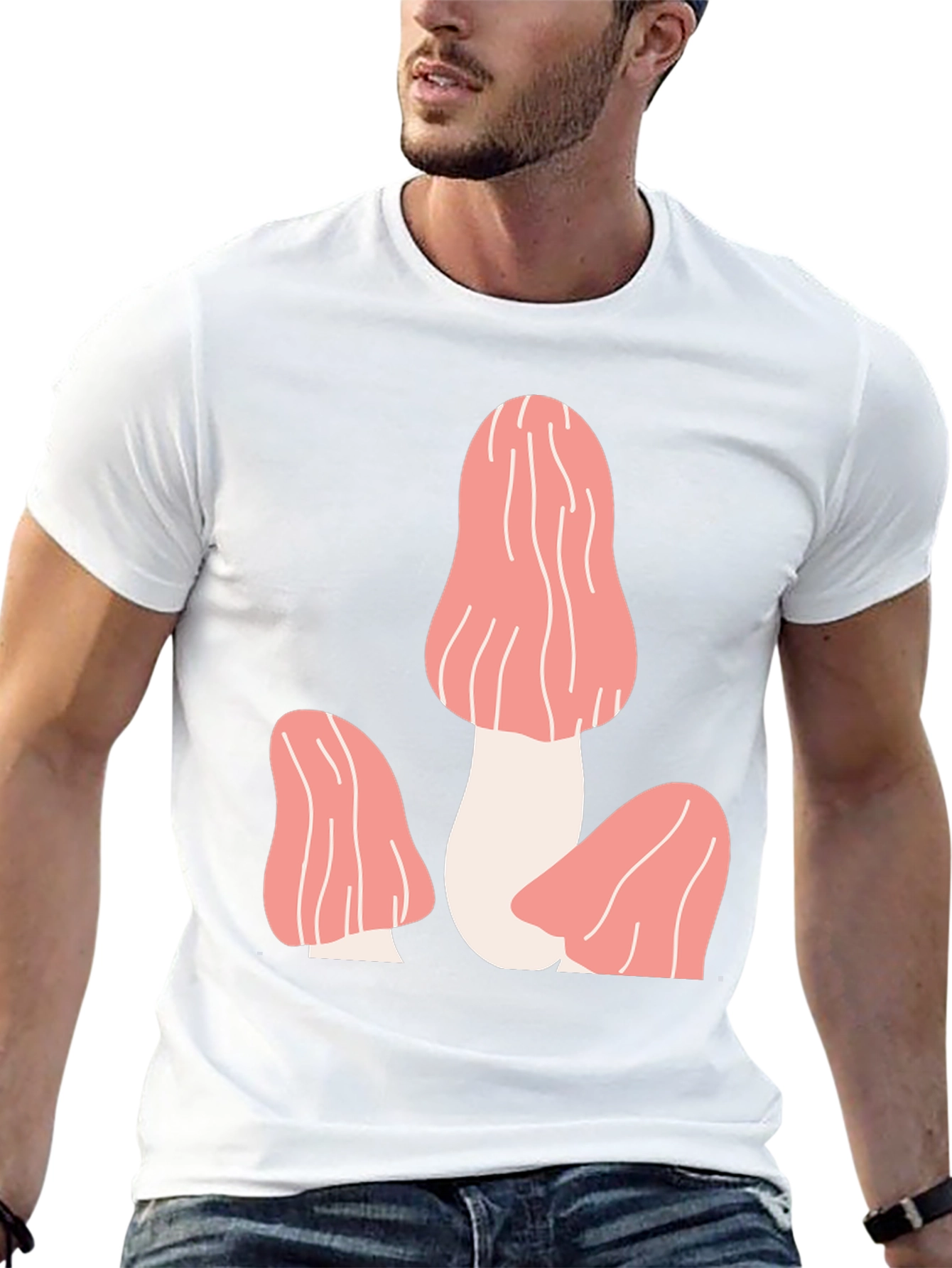 Mushroom Graphic Tee - Funky Black T-Shirt