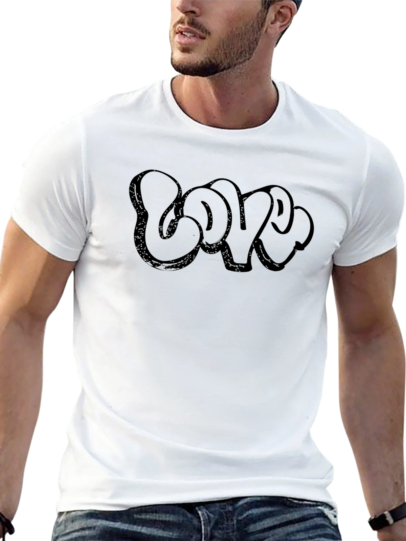Love Bubble Graffiti Black T-Shirt