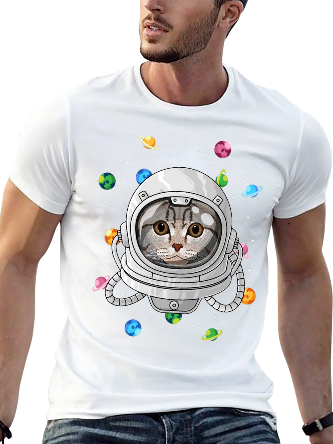 Cat Astronaut T-Shirt - Space Kitty Tee