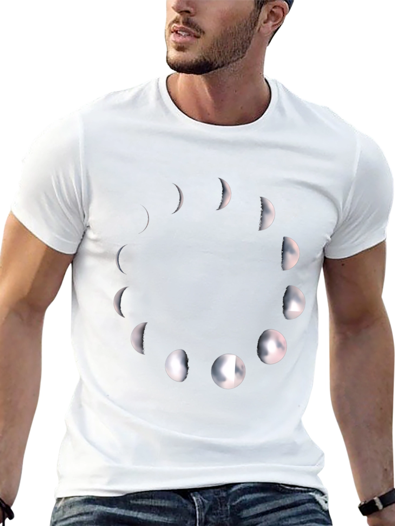 Phases of the Moon Black Graphic Tee