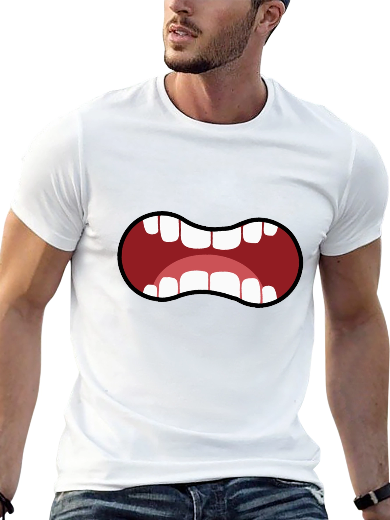 Cartoon Mouth T-Shirt - Funny Graphic Tee
