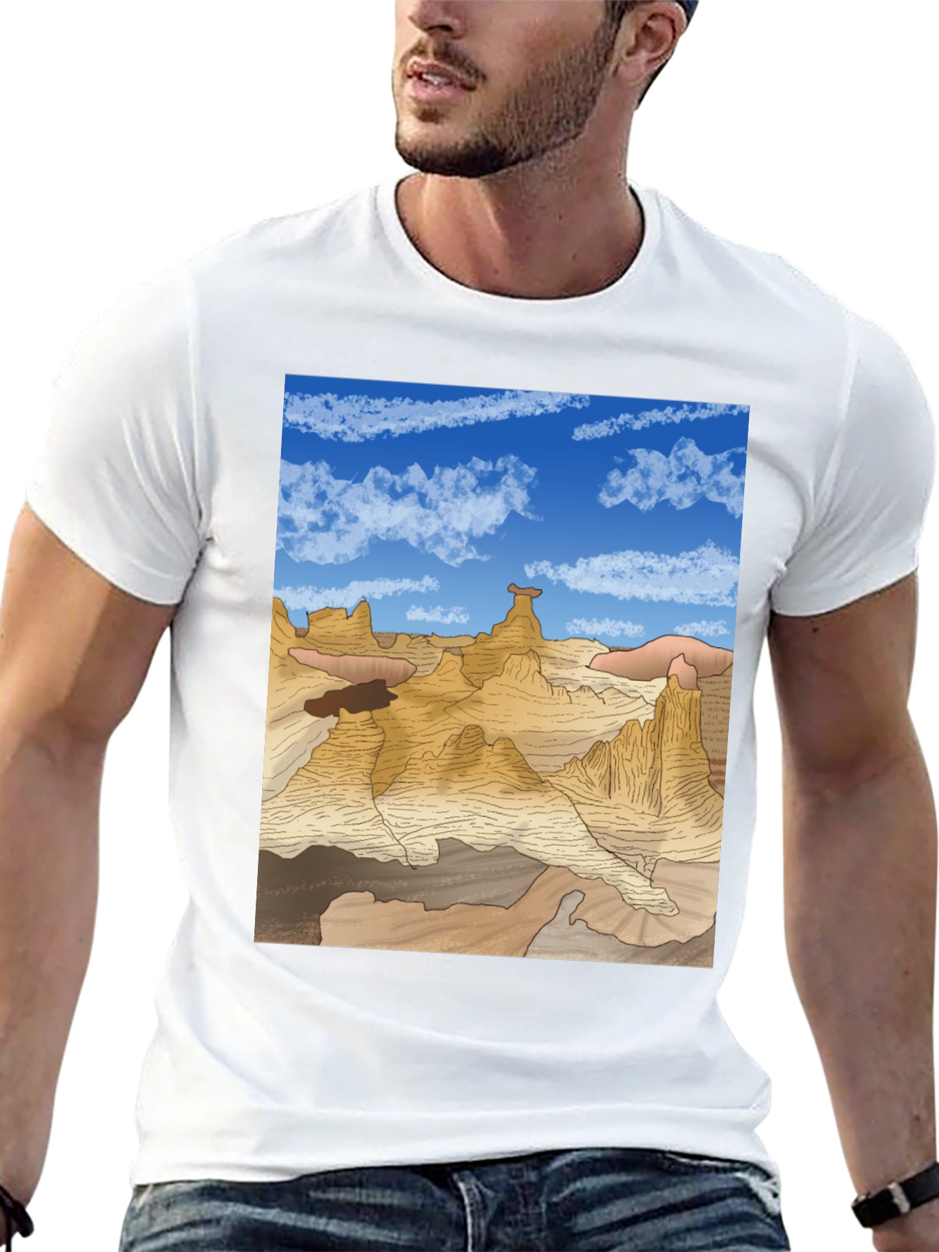 Desert Landscape Graphic Tee - Black