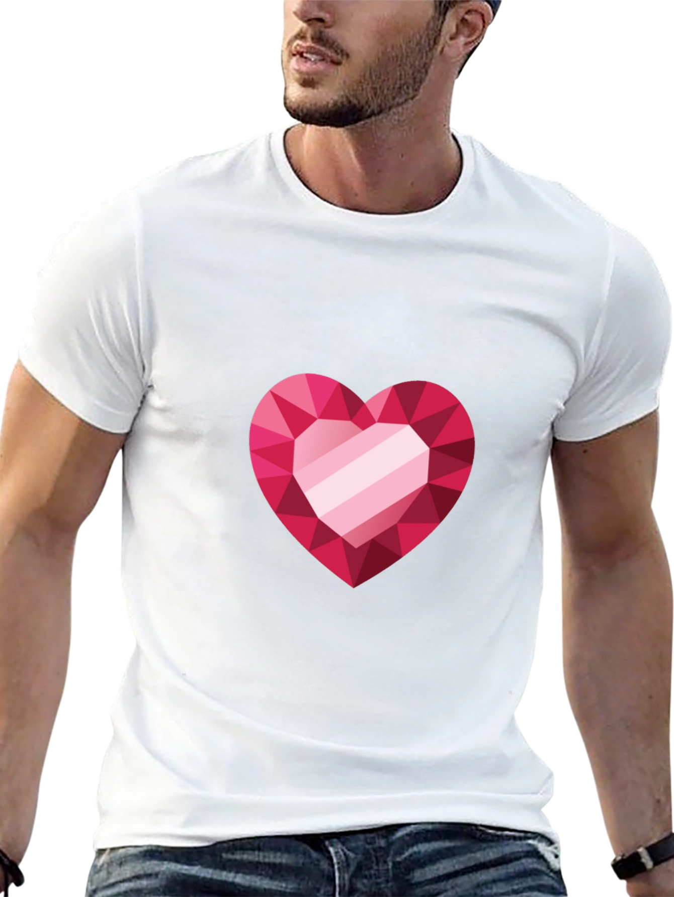 Geometric Heart Graphic Tee - Modern Love