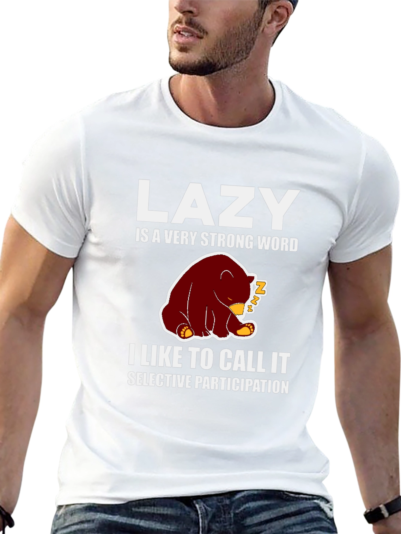 Lazy Bear Graphic Tee - Funny & Comfortable